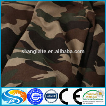 Poli / algodón tejido de camuflaje impreso para la camisa